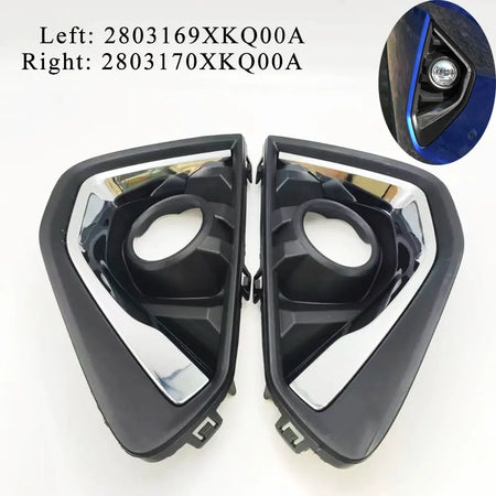 Front Fog Light Bezel Trim Set Pair for Haval F7 F7x 2018-2022 by InterCyprus Trading Ltd
