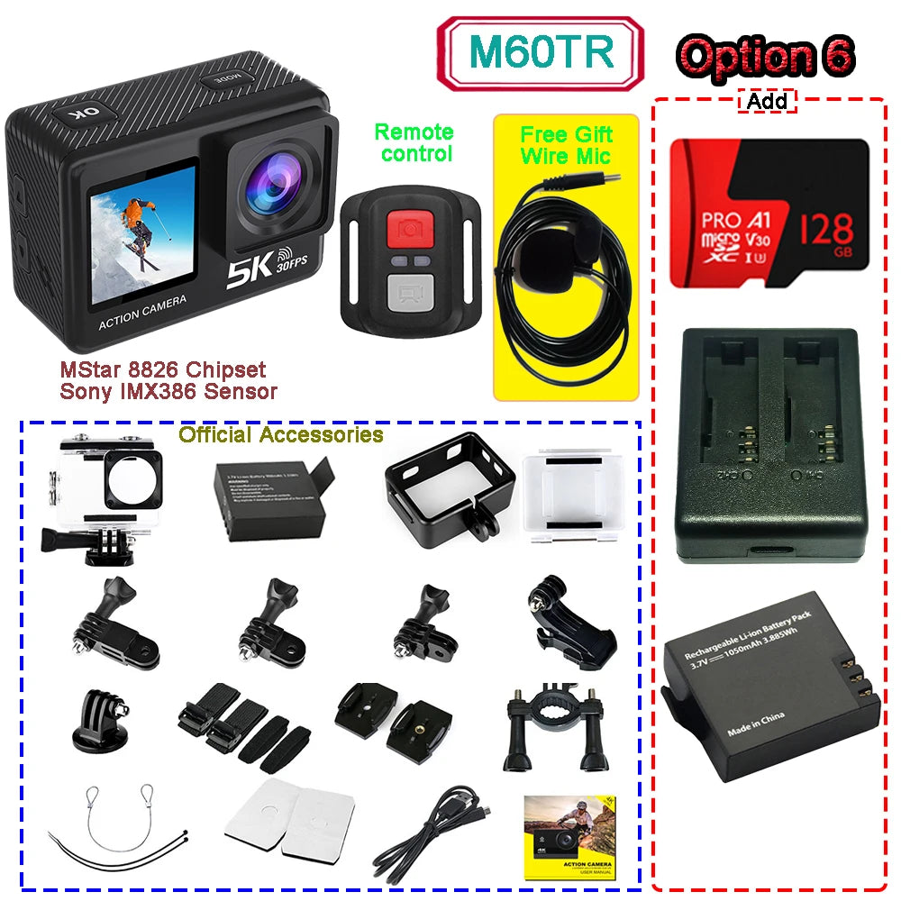 HUAFANT Action Camera &ndash; 5K Ultra-HD with Dual Screens M60TR Option 6