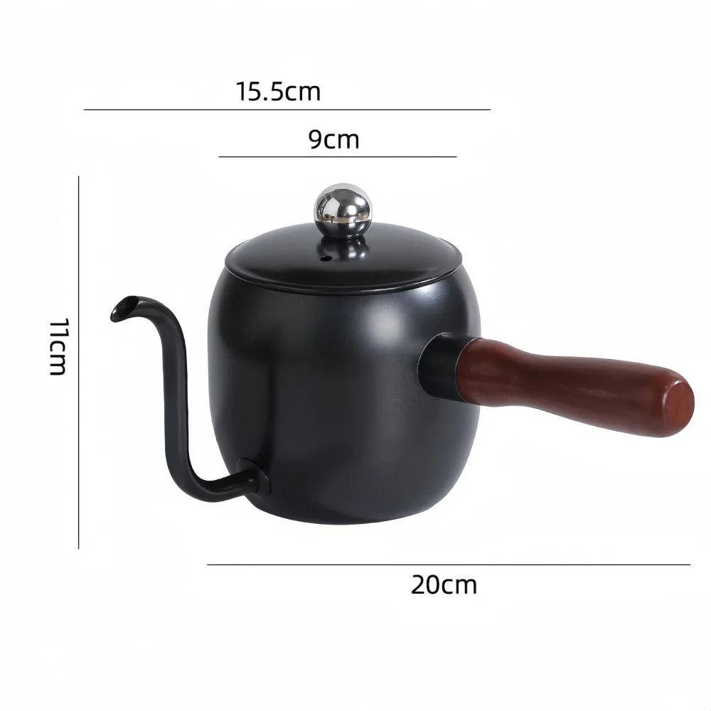 500ML Coffee Hand-Brewed Pot &ndash; Premium 304 Stainless Steel Construction Black