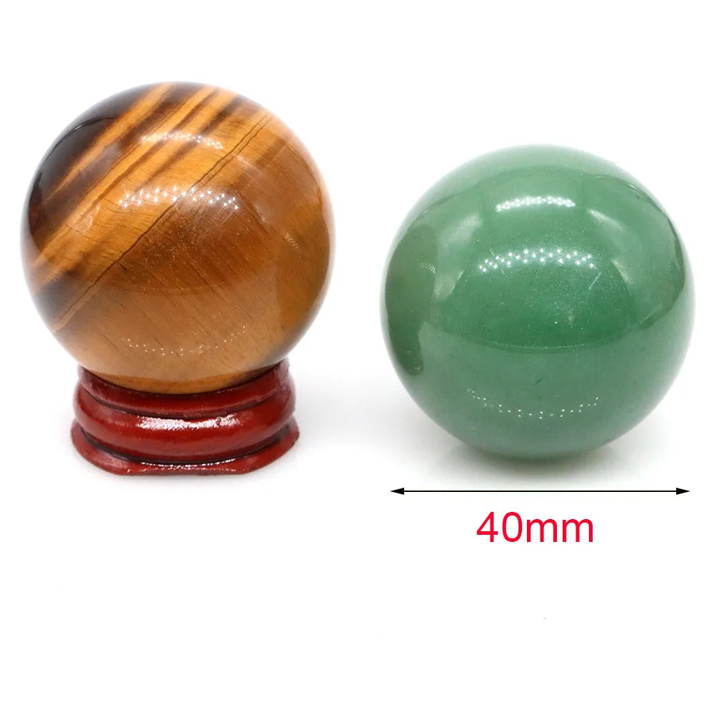 40mm Natural Stones Ball Reiki Crystal Sphere &ndash; Chakra Gems