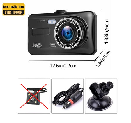 4" 1080P Dash Cam with Touch &amp; Parking Monitor X24-NO Rear Camera / NONE