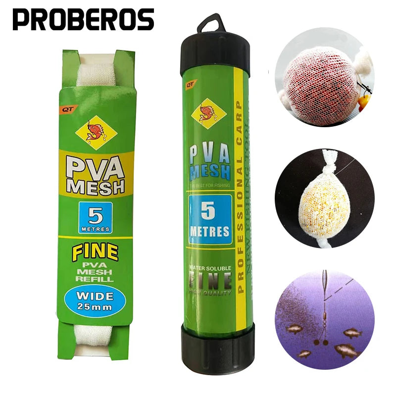 PVA Mesh Water Soluble Fishing Net - Eco-Friendly Refill Bags for Trap &amp; Lure