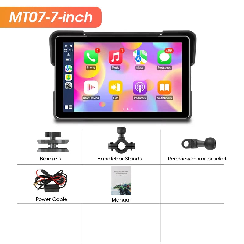 Digital Motorcycle Dashboard &ndash; Multi-Size Display with Android Auto and Carplay Support 7 inch