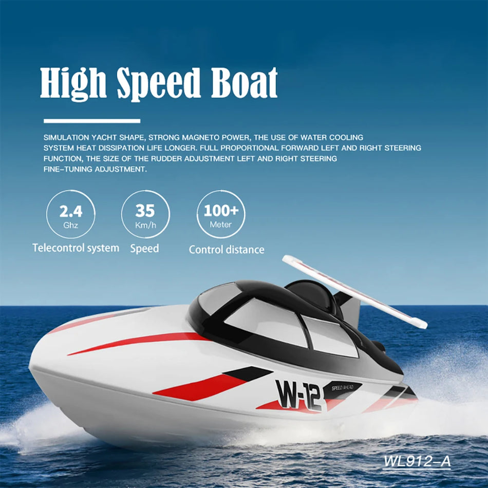 Bateau à moteur télécommandé étanche amélioré 35 km/h pour WLtoys WL912A