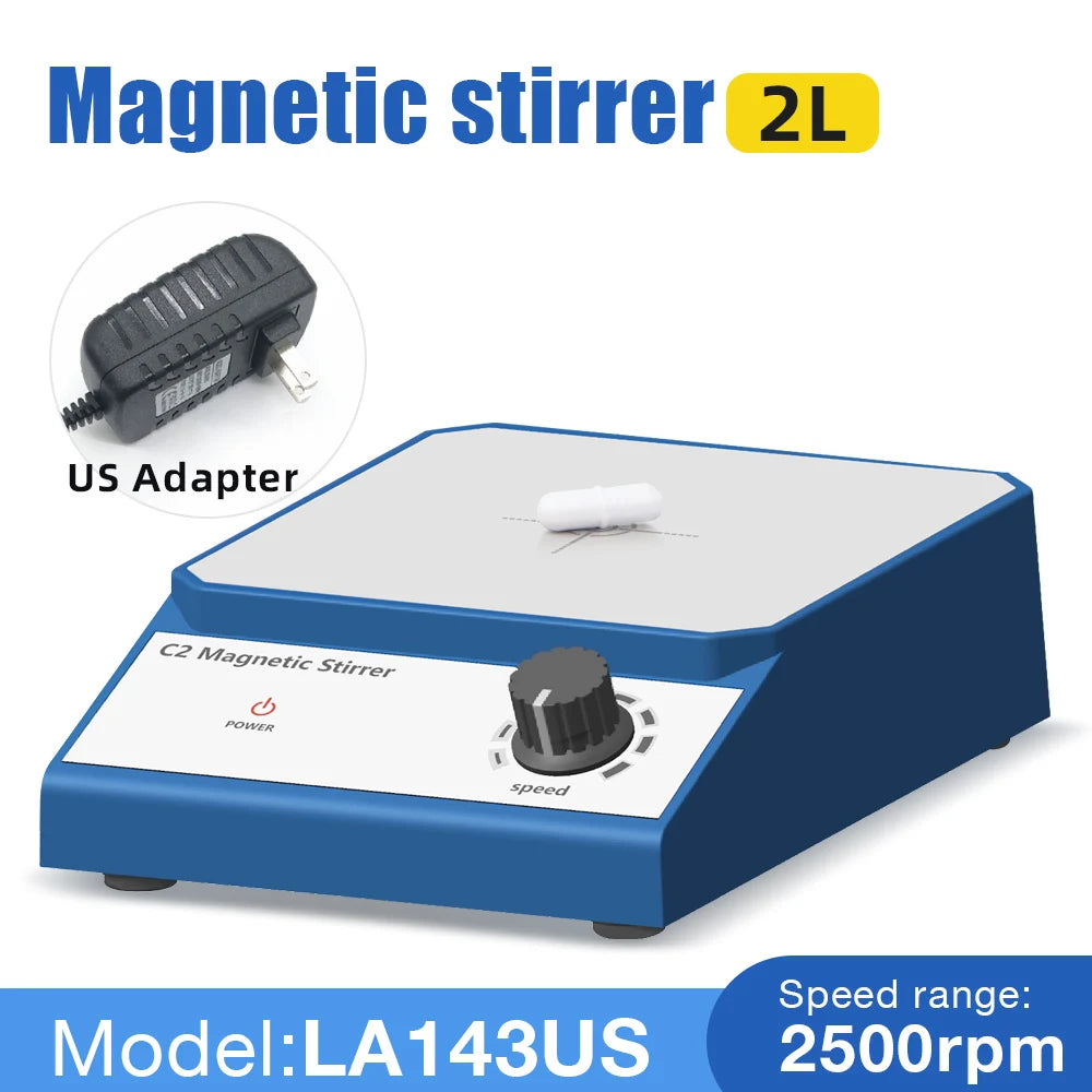 Magnetic Stirrer Mixer C2 &ndash; Adjustable Speed Up to 2500 RPM US plug