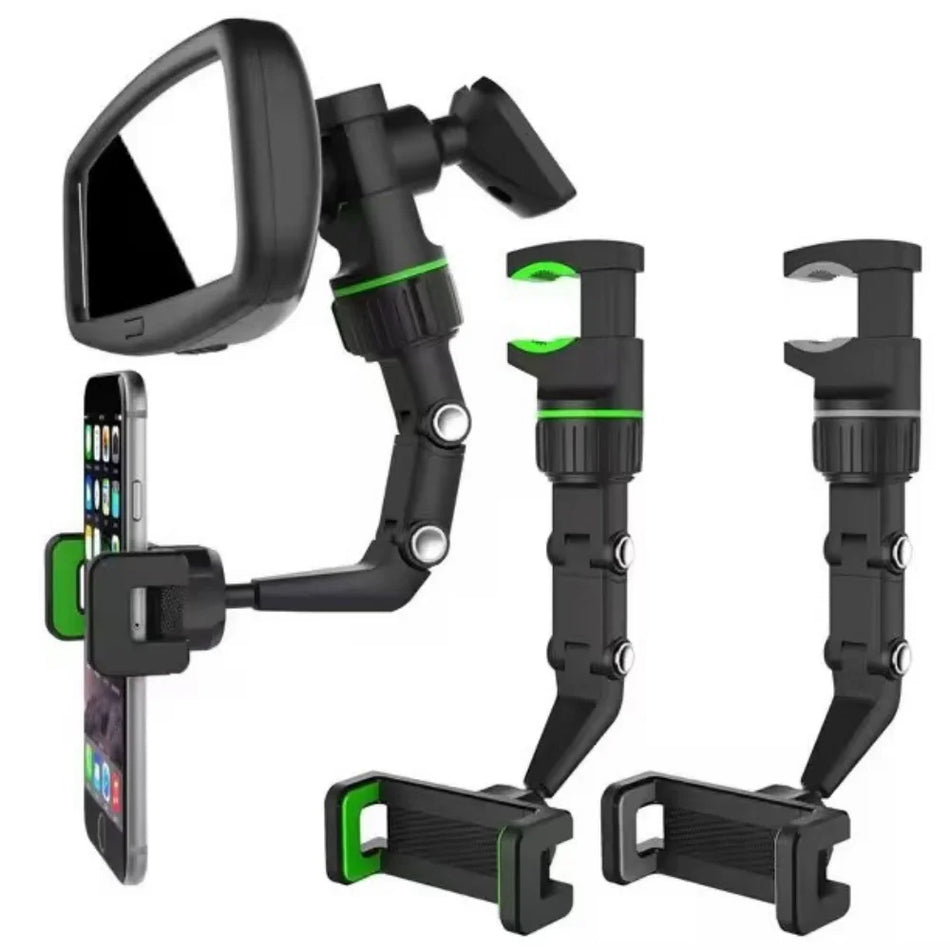 Suport pentru telefon cu oglindă retrovizoare auto la 360 de grade pentru telefoane de 4,0-6,1 inci, ajustabil
