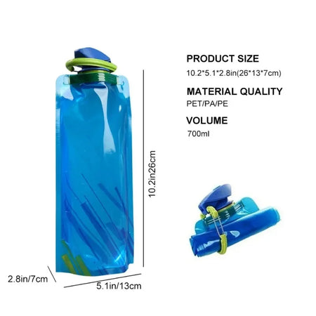 700ml Portable Ultra Light Folding Soft Water Bag for Outdoor Sports &amp; Camping