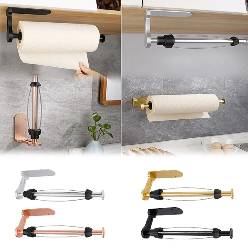 Държач за тоалетна хартия от неръждаема стомана с самозалепваща се основа, без пробиване, за кухня и баня