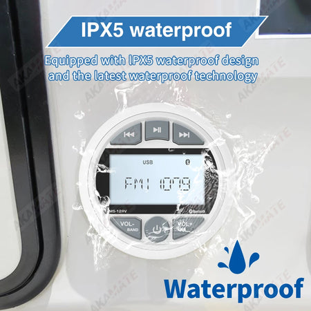 MS-12RV-1 RV Stereo Radio &ndash; Bluetooth IPX5 200W Output