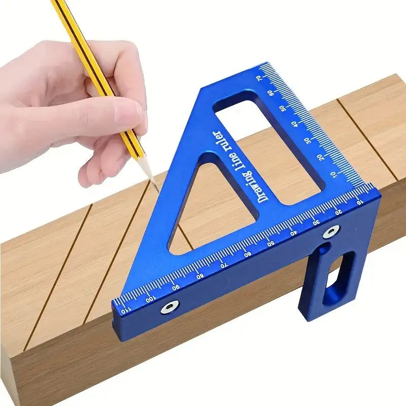 Aluminum Carpenter Square Protractor 3D Ruler 45 90
