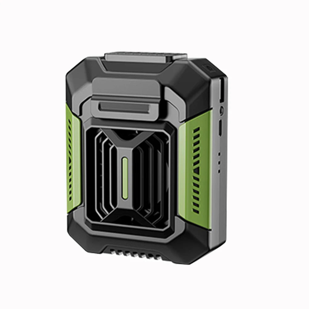 Portable Waist Clip Fan - USB Rechargeable Outdoor Cooling Green