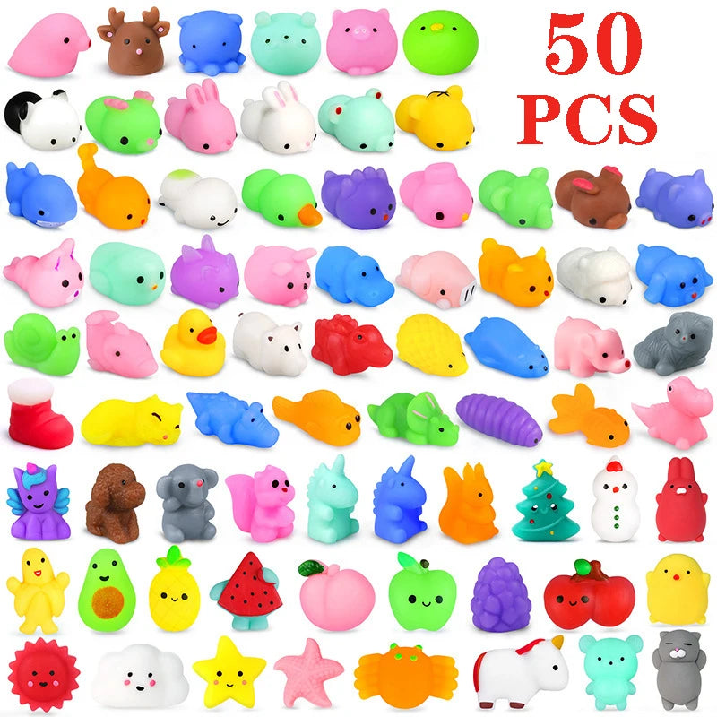 50PCS Kawaii Mini Mochi Squishies - Stress Relief Toys for Kids and Adults 50PCS Random / CHINA