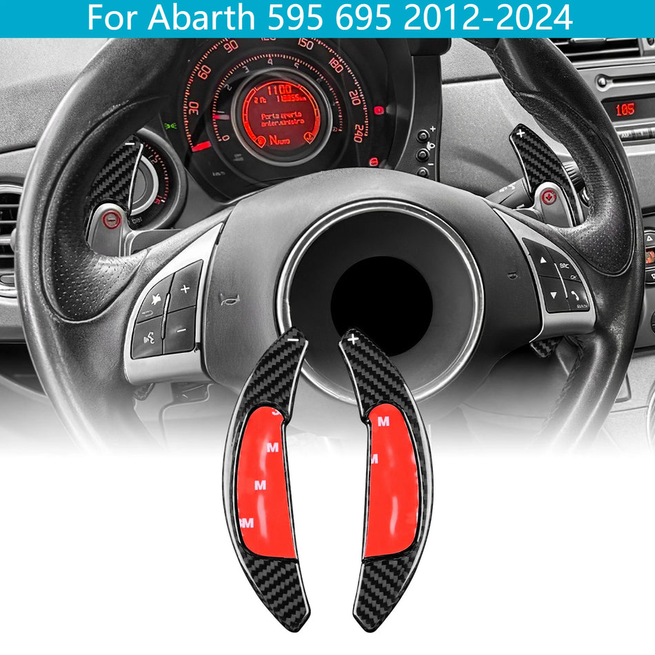 Abarth 595 695 için sert karbon fiber direksiyon vites kulakçıkları