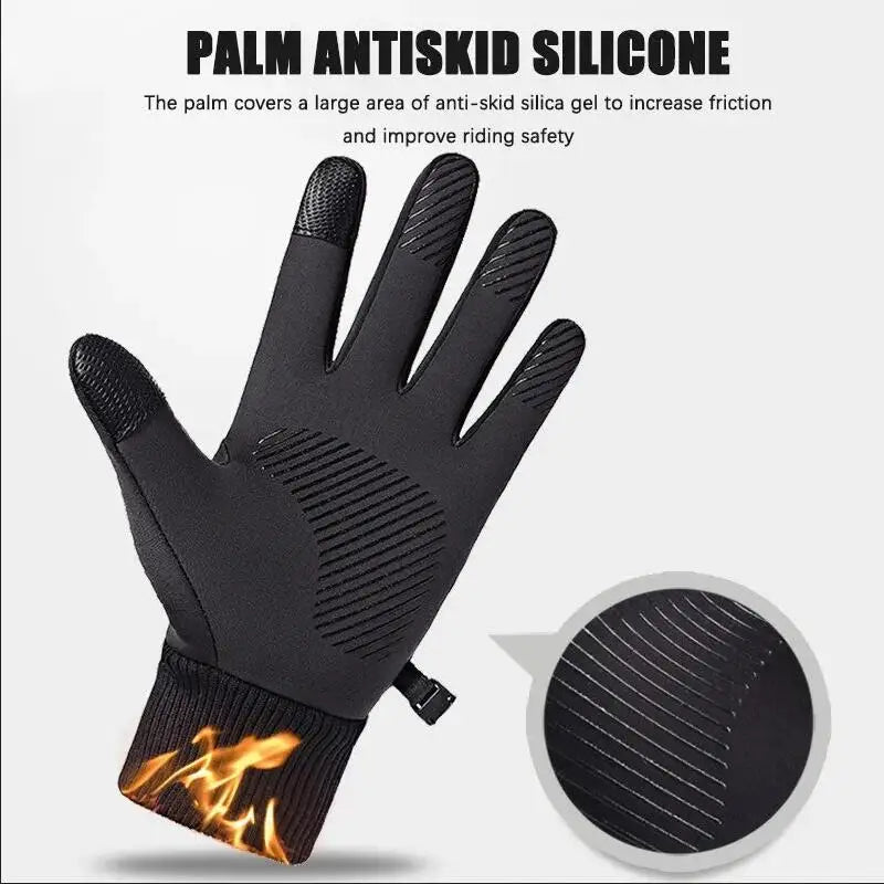 Black Winter Fleece Gloves &ndash; Warm Waterproof Touchscreen Design