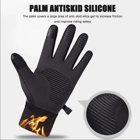 Black Winter Fleece Gloves &ndash; Warm Waterproof Touchscreen Design