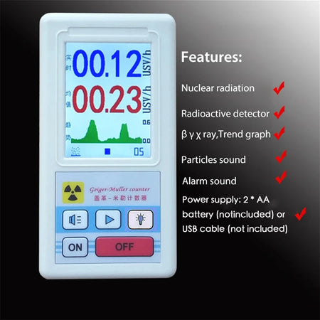 BR-6 Geiger Counter | Personal Nuclear Radiation Detector &amp; Dosimeter BR-6W