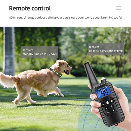 800m Dog Training Collar Remote - Rechargeable Waterproof
