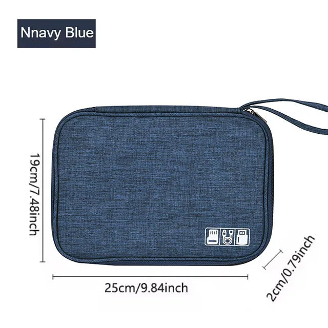 Waterproof USB Cable Organizer &ndash; Travel Ready Slim Design A navy