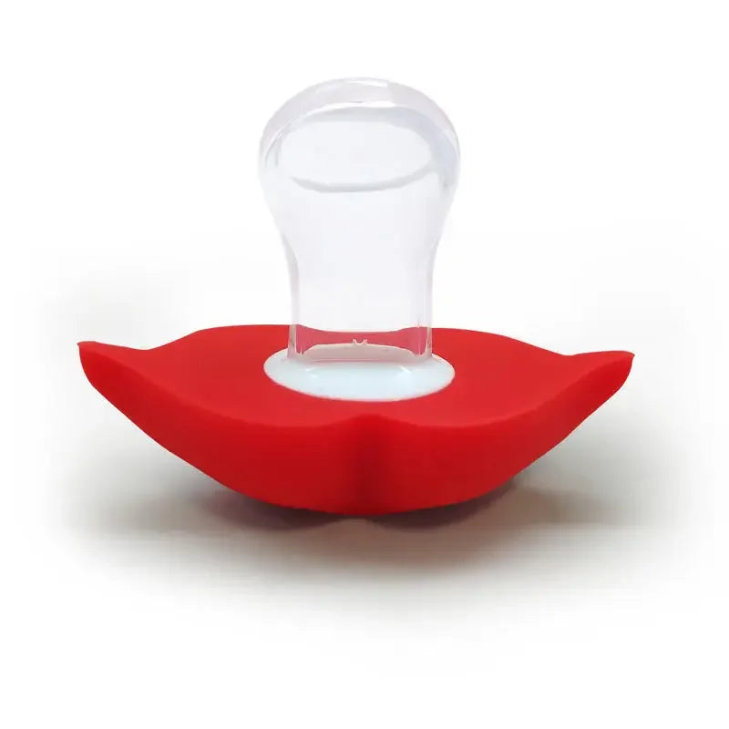 Kiss Lips Mustache Pacifier - Funny Silicone Soother for Babies