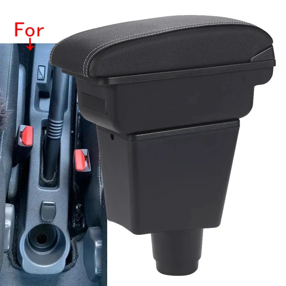 Caja de reposabrazos de cuero PU para Renault Logan 2 Sandero 2