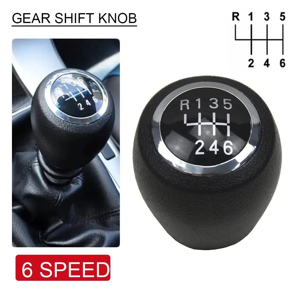 Gear Shift Knob with PU Leather Boot for Chevrolet Cruze 5/6 Speed Manual by InterCyprus Trading Ltd