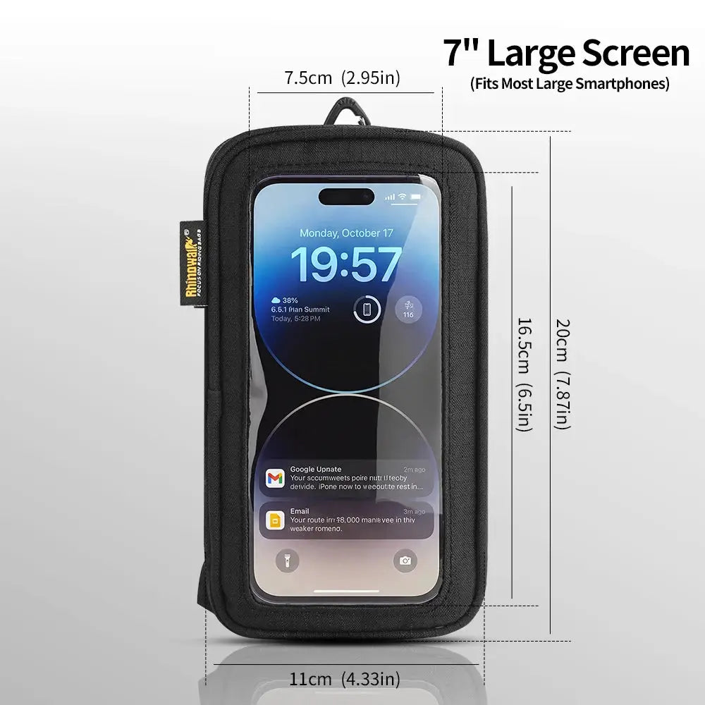 Rhinowalk Motorcycle Multi-Functional Expandable Phone Bag 1L Supports 7 Inch Phone Easy Navigation Molle Model Tool Bag by InterCyprus Trading Ltd
