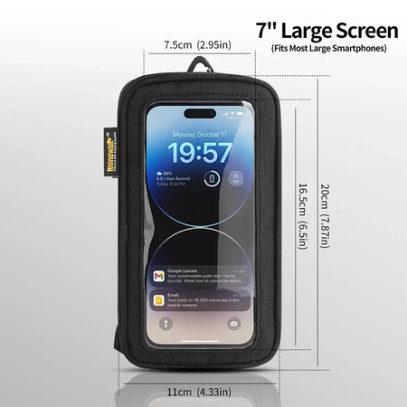 Rhinowalk Motorcycle Multi-Functional Expandable Phone Bag 1L Supports 7 Inch Phone Easy Navigation Molle Model Tool Bag by InterCyprus Trading Ltd