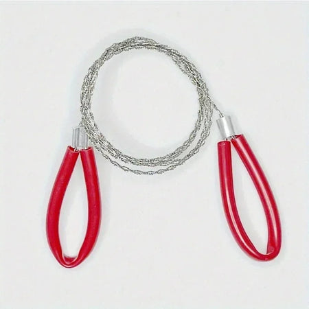 1pc Leather Cover Stainless Steel Wire Saw Wilderness Survival Outdoor Camping Hike Mini Hand Pulled Rope Saw Survival Equipment red