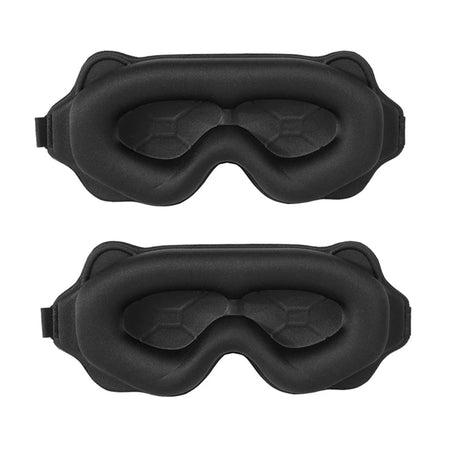 3D Sleeping Mask - Light Blocking, Soft Eye Mask for Travel &amp; Sleep 2Pcs Black