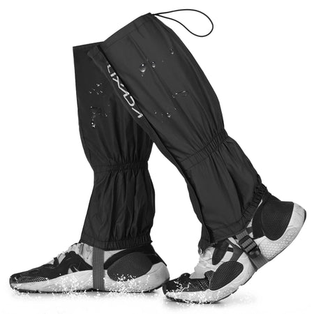 Water Resistant Leg Gaiters &ndash; Zippered Closure For Easy Fit Black