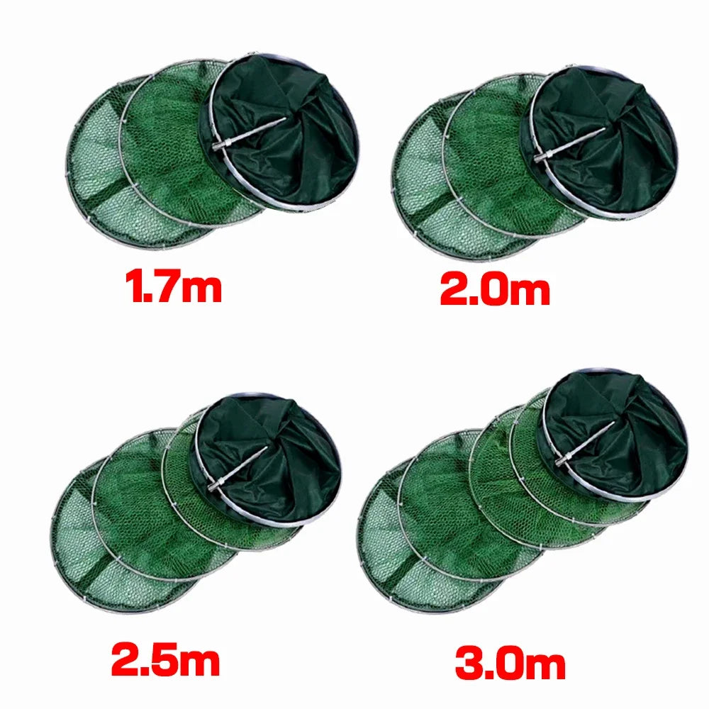 Folding Fishing Net - Durable Shrimp &amp; Crab Catcher with Stainless Steel &amp; Nylon