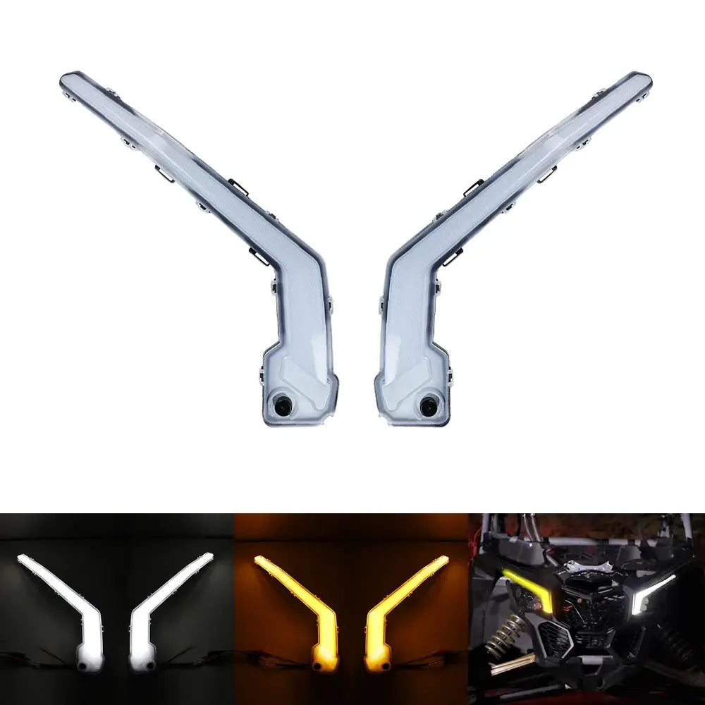 Front LED Signature Lights Turn Signal Light Assembly for Can-Am Maverick X3 XDS XRS Max Turbo R 2017-2022 by InterCyprus Trading Ltd