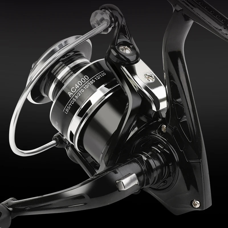 BILLINGS Spinning Fishing Reel AC1000-7000 - Max Drag 10KG, Aluminum Design, Interchangeable Handle