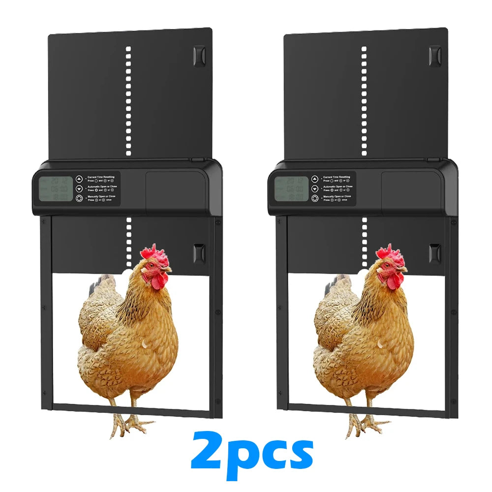 Automatic Chicken Coop Door &ndash; Intelligent Auto Timer Key Version 2PCS