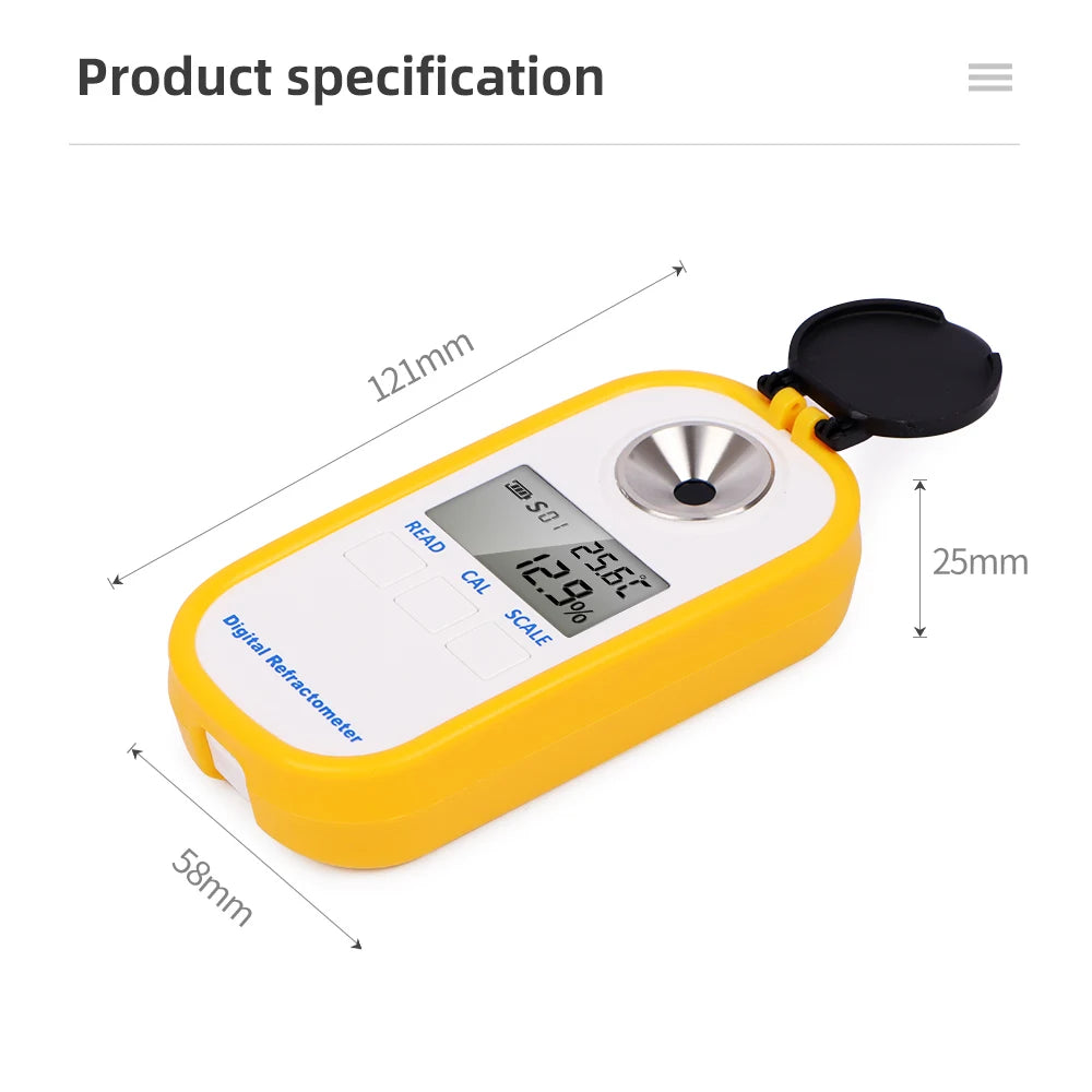 Digital Sugar Refractometer &ndash; Wide Brix Range 0-94 Percent