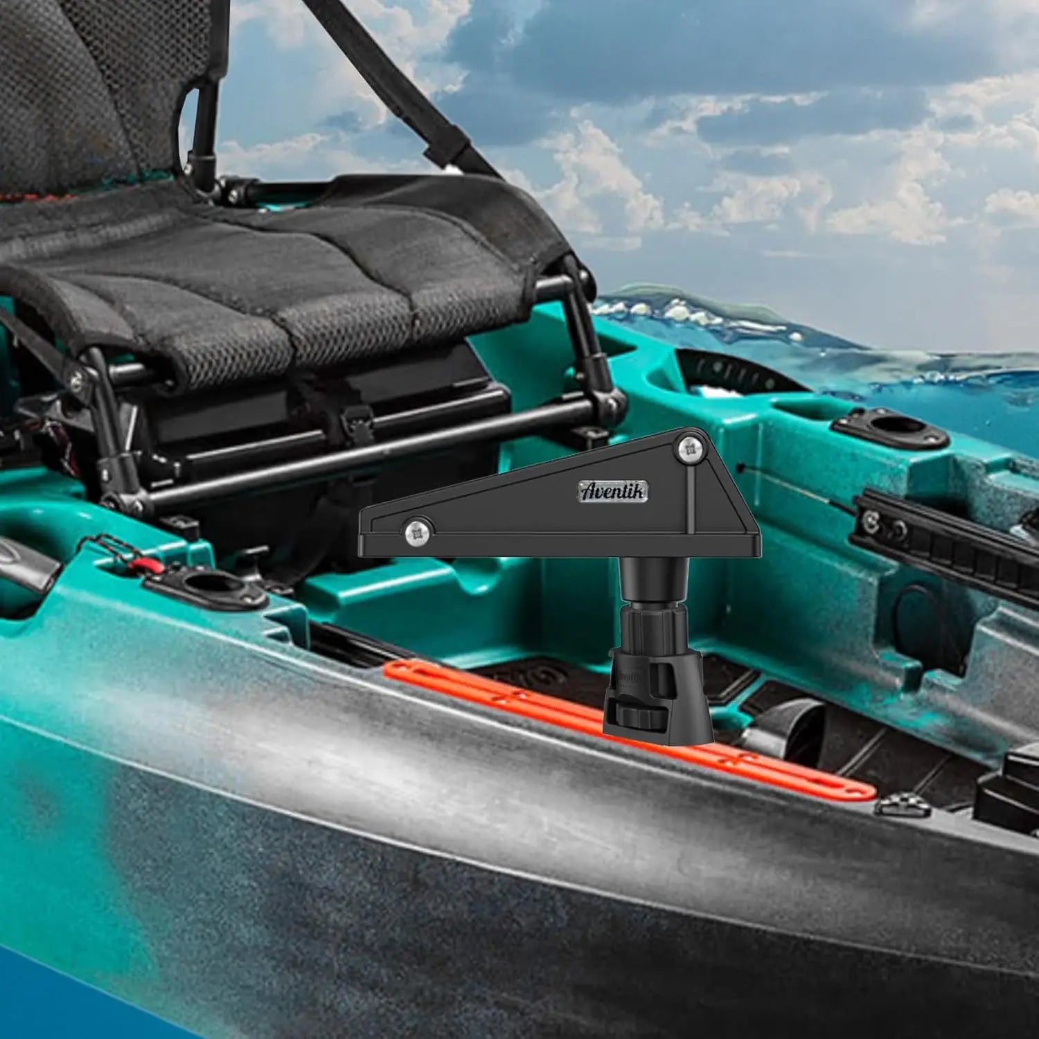 Heavy-Duty Kayak Track Adapter with Anti-Rotation Locking Base for Accessories