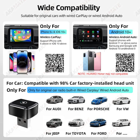 CarPlay Adapter Wireless Android Car Dongle - 2in1 Plus