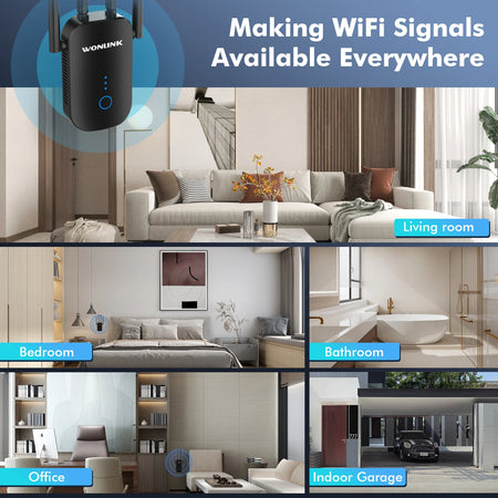 Wonlink 1200Mbps WiFi Repeater - UK Plug Dual Band Extender