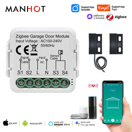 Tuya Zigbee/WiFi Smart Garage Door Opener - Voice Control, Alexa Compatible zigbee version