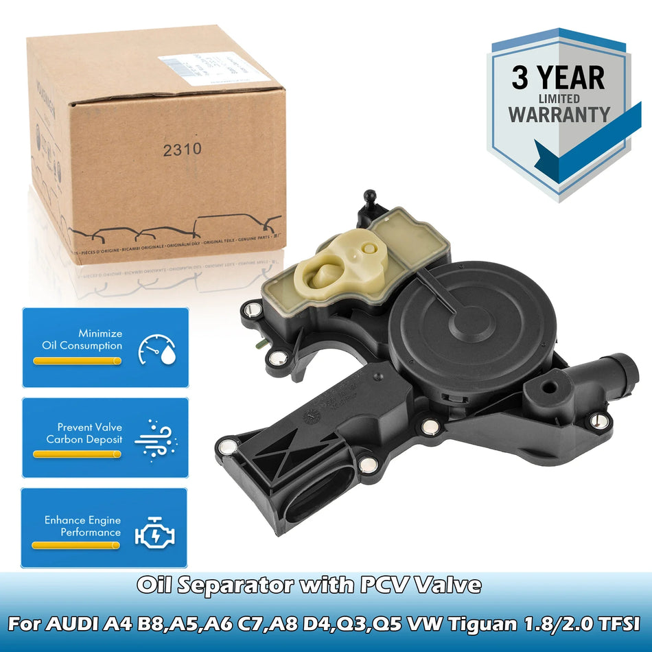 PCV vožtuvo surinkimas alyvos separatorius Audi 1.8T 2.0T turbo varikliams A4 B8 A5 A6 Q3 Q5