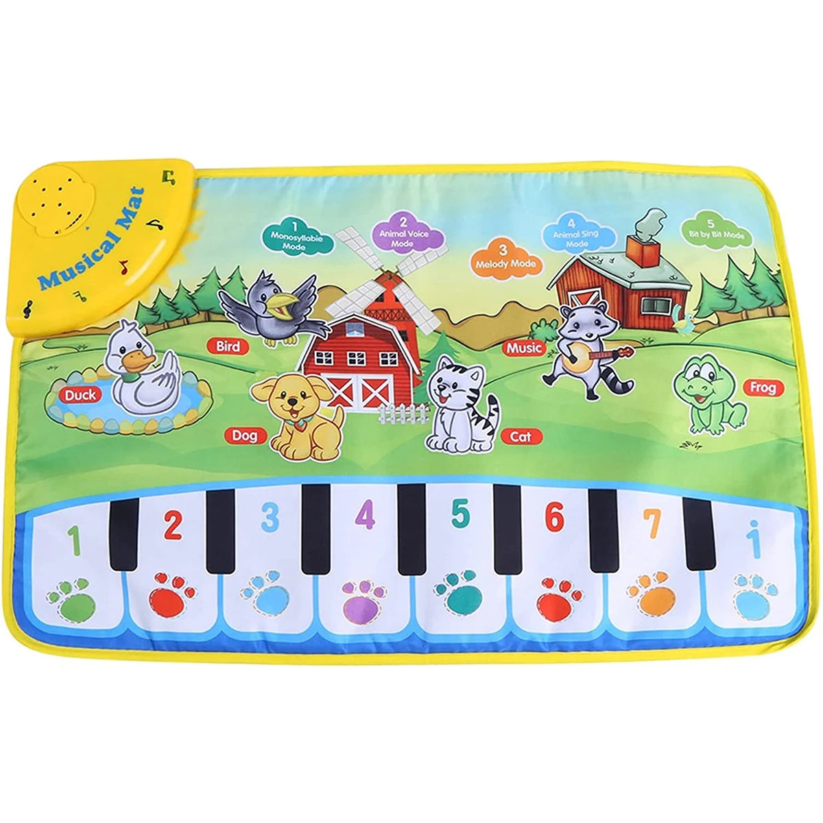 Musical Piano Mat 60x39cm &ndash; Interactive Educational Toy with Animal Sounds green