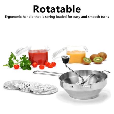 Stainless Steel Food Mill &ndash; Eco Friendly Manual Masher