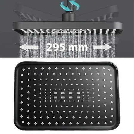 Rainfall Shower Head Big Panel Large Flow Supercharge Ceiling Mounted Shower head 360 Rotation High Pressure ABS Bathroom Faucet