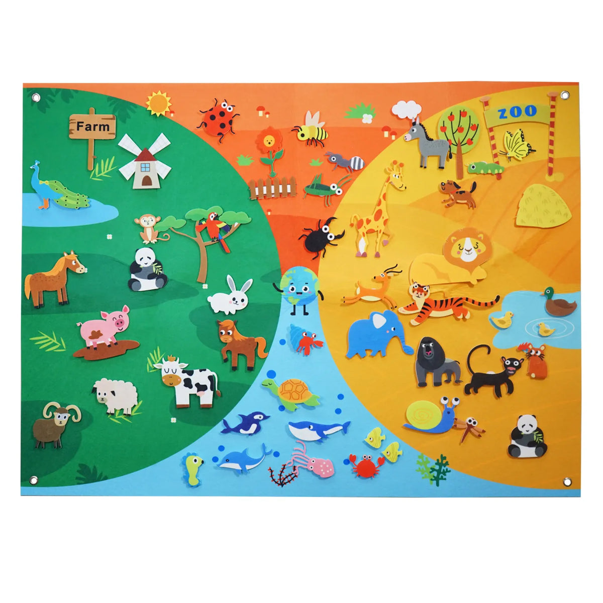 Felt Farm Zoo Storyboard Set 56pcs &ndash; Interactive Home Play Animal