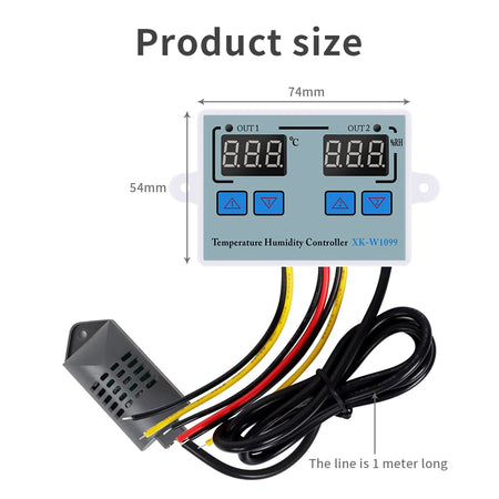220V Digital Temperature Humidity Controller &ndash; Dual LED