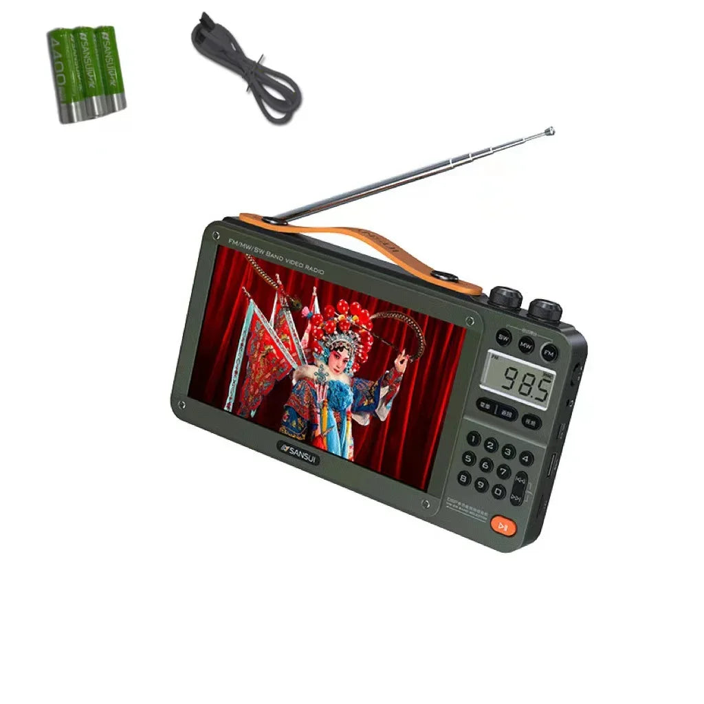 Portable 7-inch LED Display Radio with Bluetooth, MP4 &amp; E-books F51 7.0-inch Green