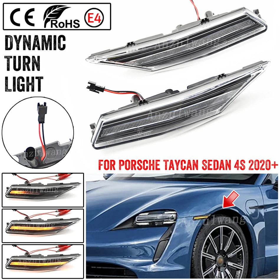 Динамические светодиодные последовательные поворотники для Porsche Taycan Sedan 4S