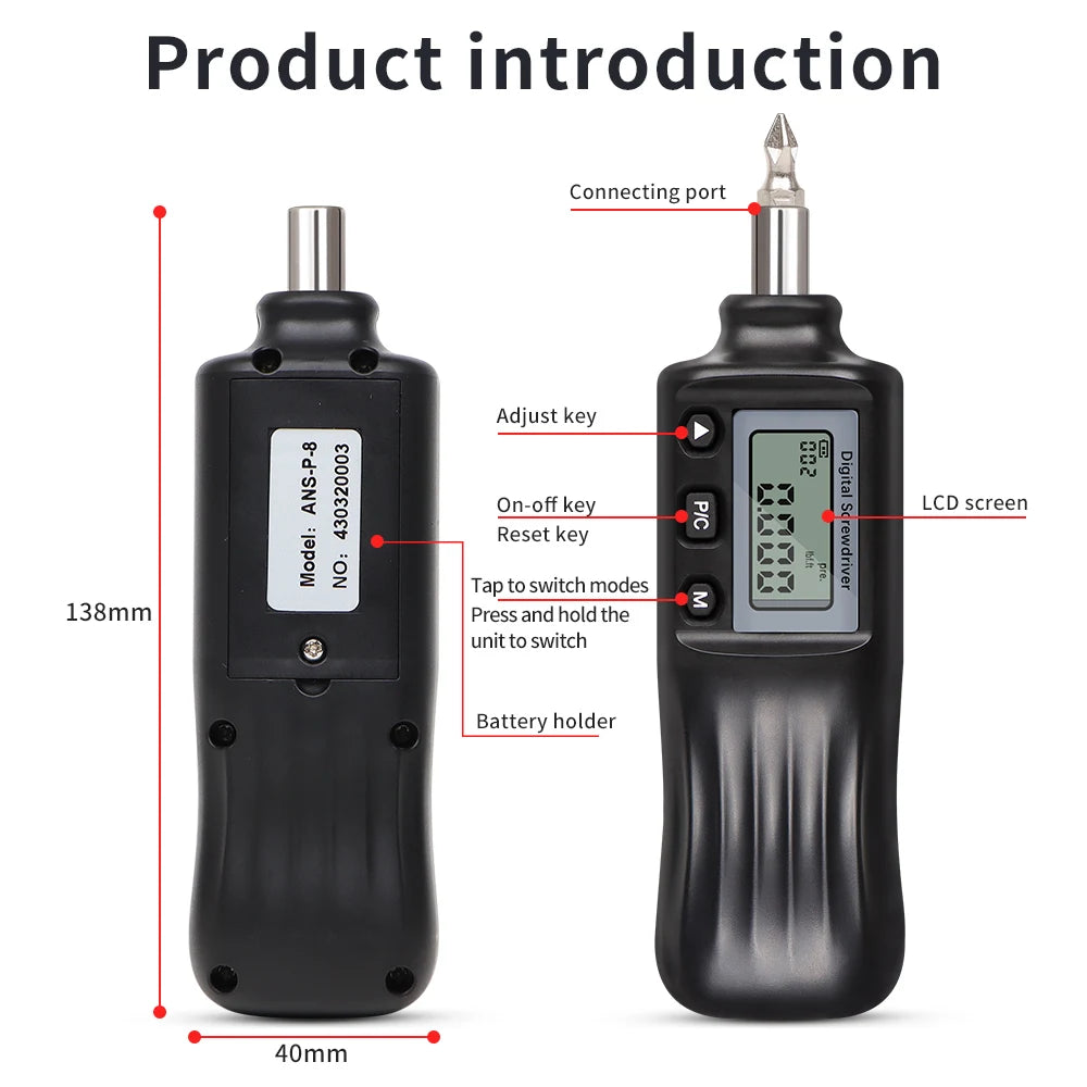 Quarter Inch Digital Torque Screwdriver &ndash; LCD Readout