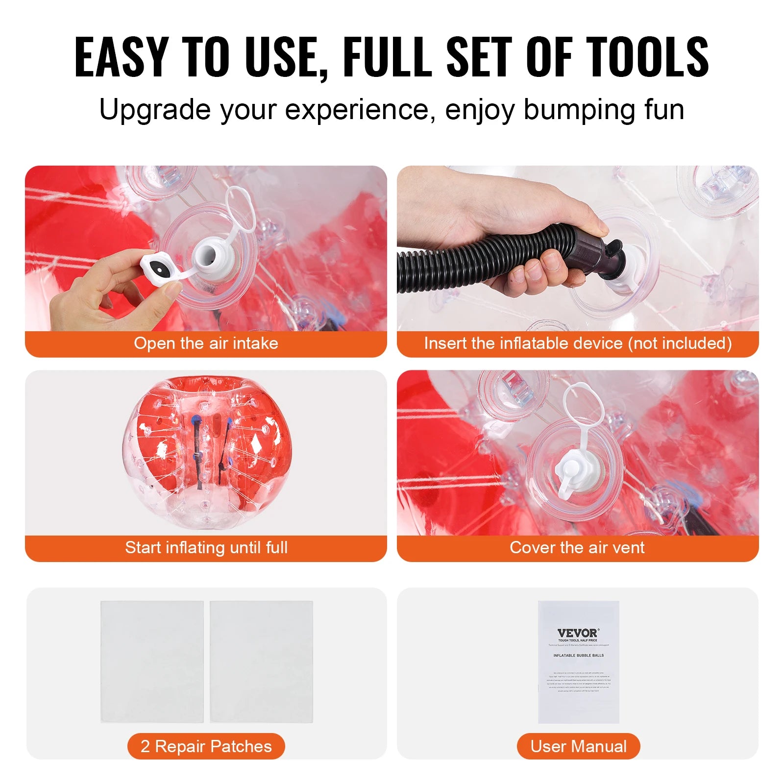 SucceBuy 5FT Inflatable Bumper Ball &ndash; Safe PVC Construction