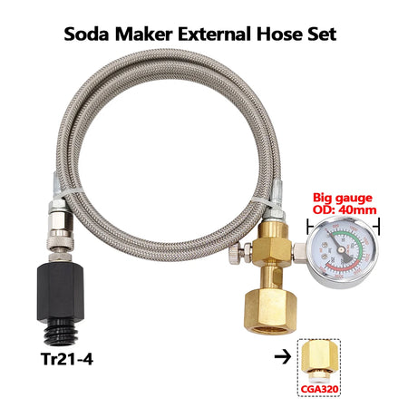 CO2 External Tank To Soda Stream Hose Kit &ndash; Durable Design CGA320 250bar-A